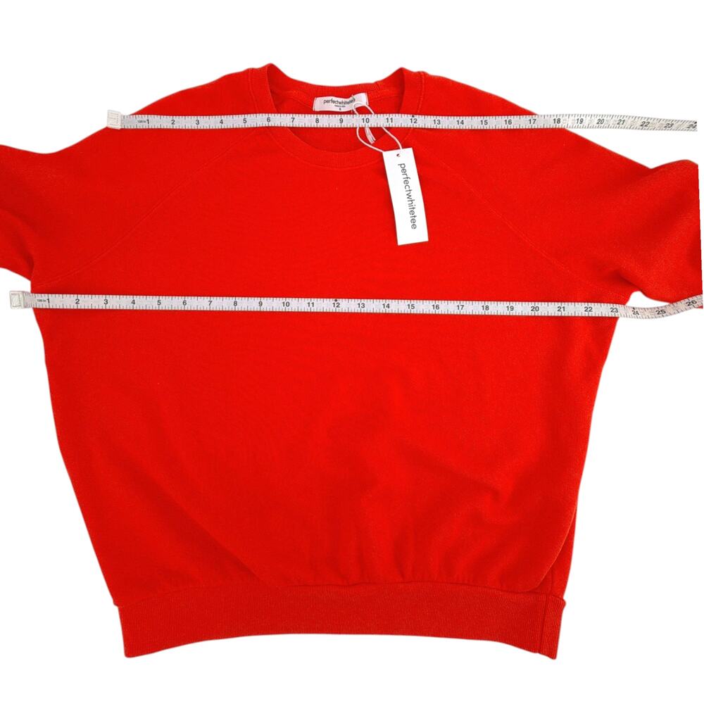 PERFECTWHITETEE Alexi French Terry Sweatshirt in Tomato S - Picture 8 of 11
